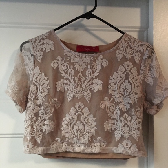 Akira Red Label Lace Crop Top - Large - Picture 1 of 9